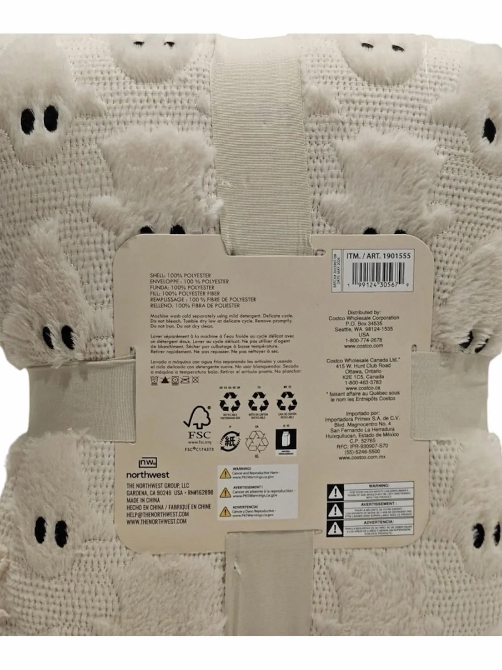 NWT Viral Costco Halloween Faux Fur Throw Blankets Lot of 3 Ghost Cat Pumpkin